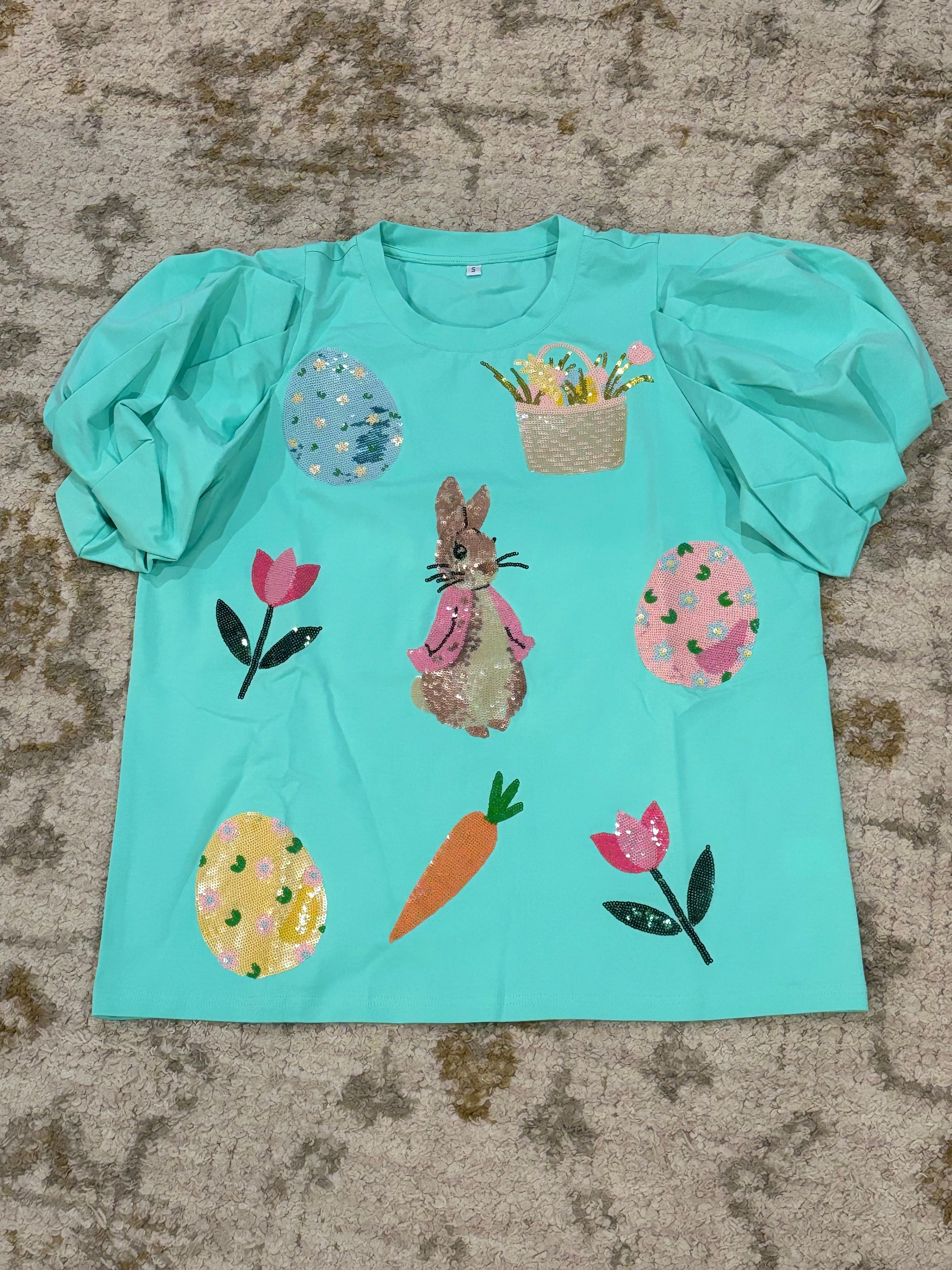 Puff sleeve Easter tee shirt (youth)