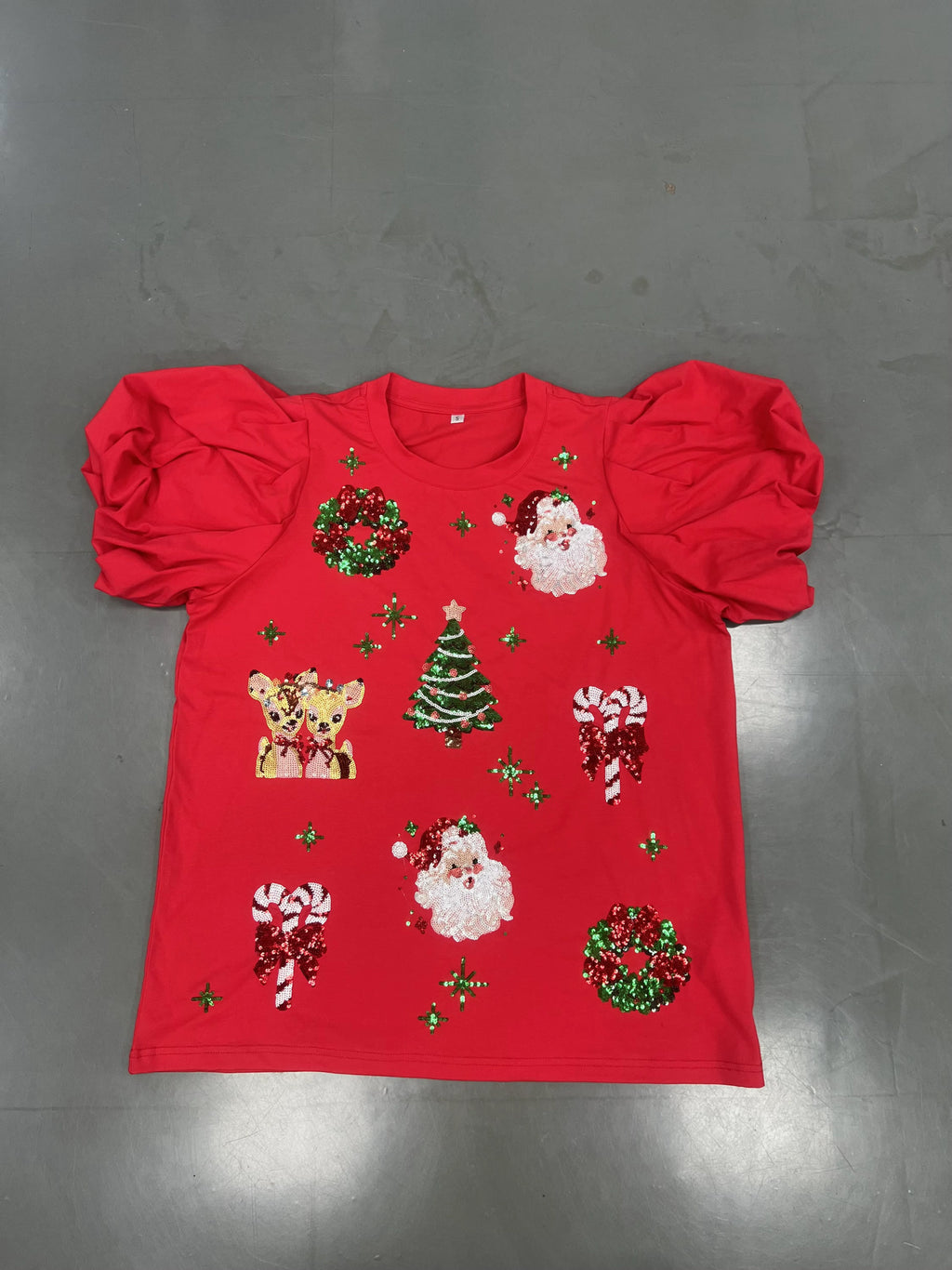 Puff sleeve Vintage Christmas Tee (pre-order)