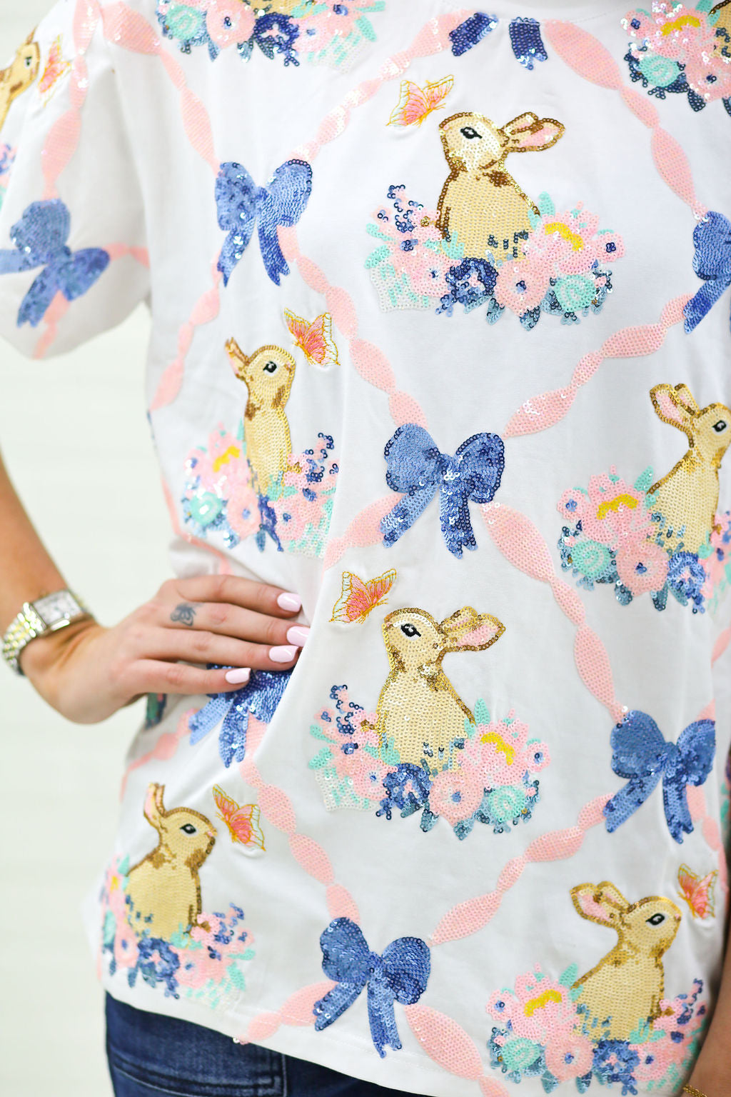 Bunny Blossom sequin Tee