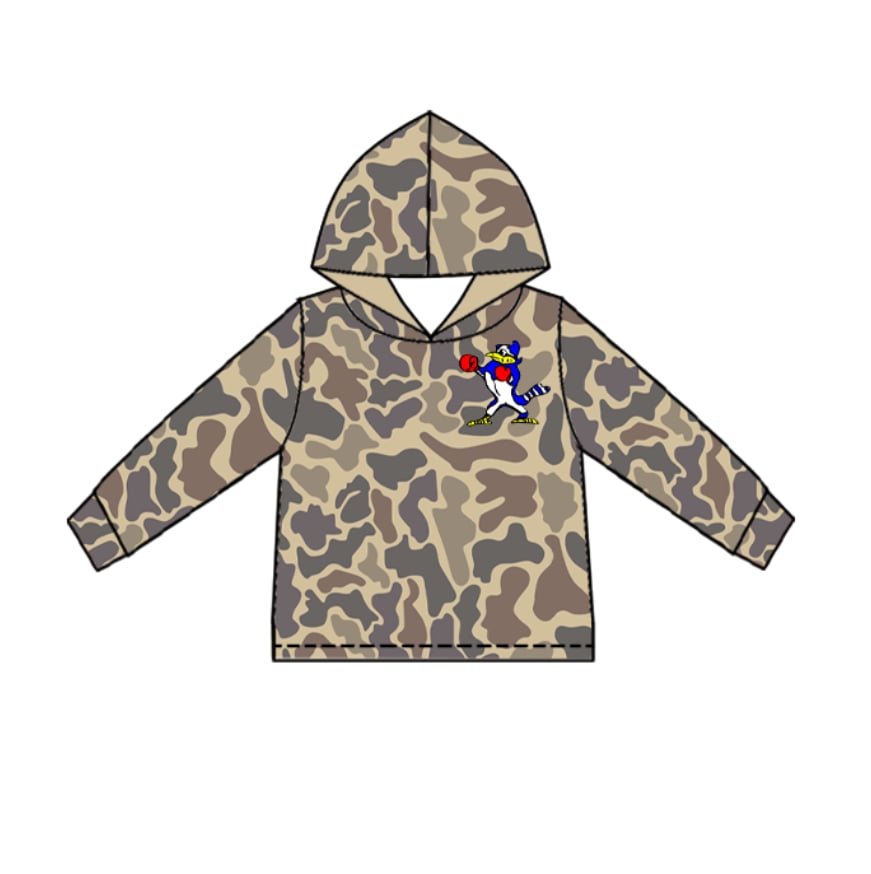 Adult camo Blue Jay long sleeve pullover
