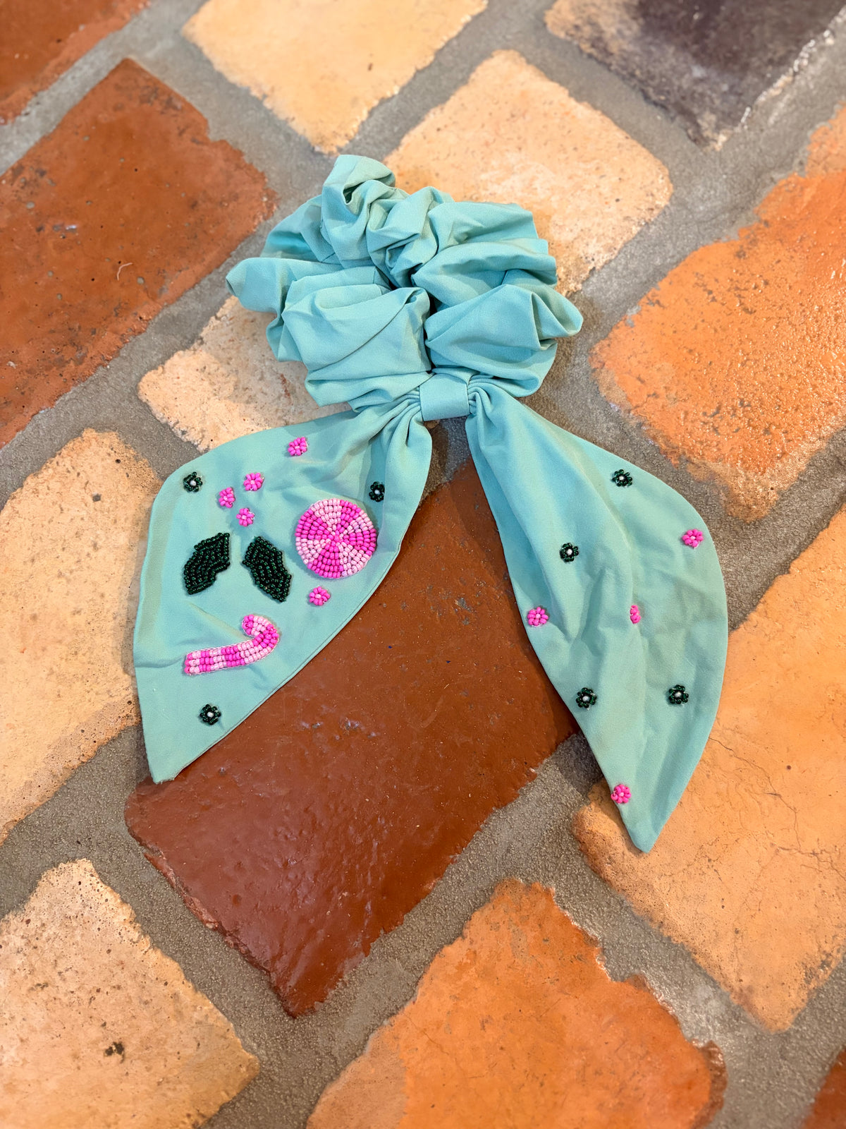 Candyland beaded scrunchie