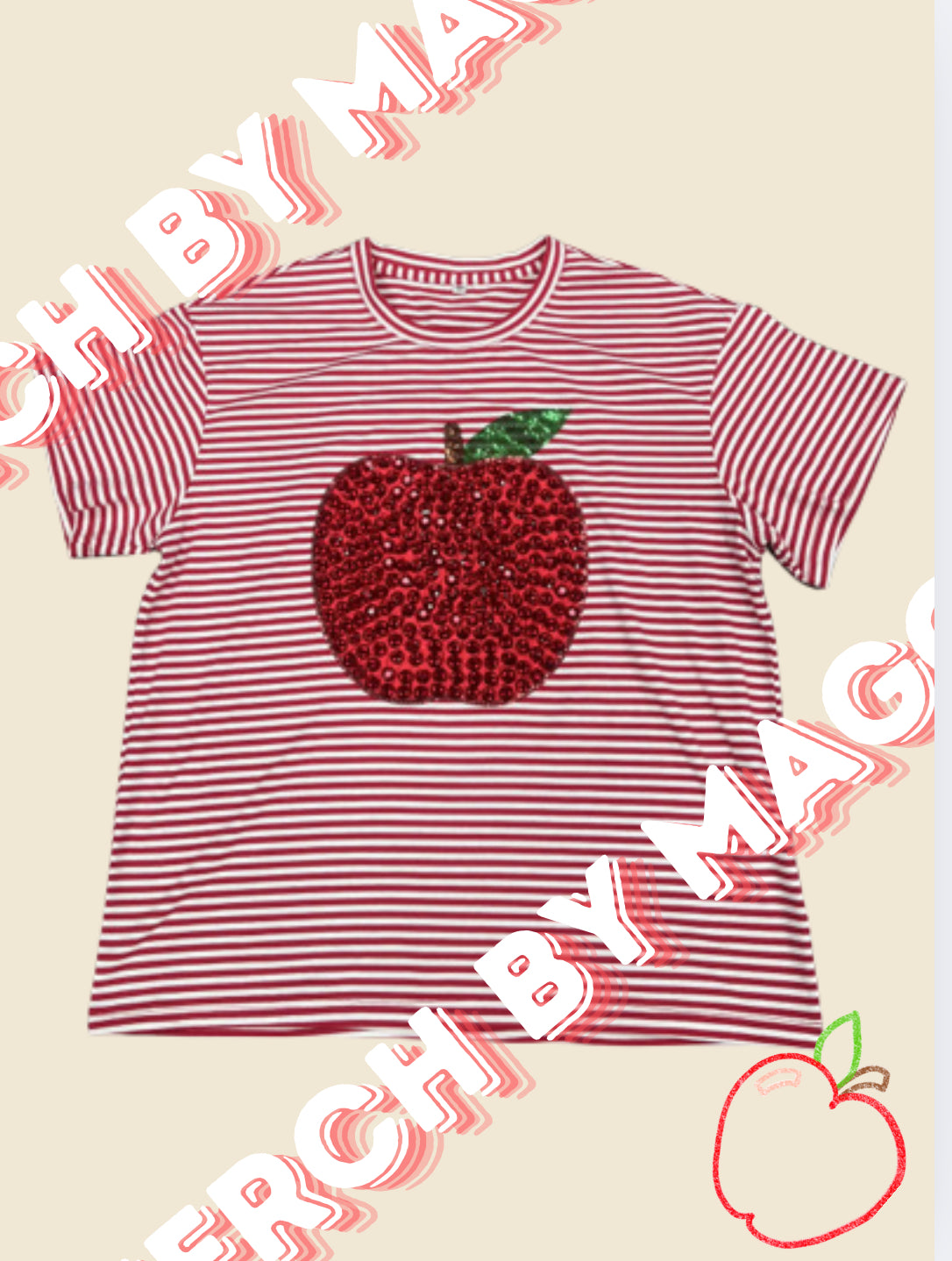 An Apple a Day Jeweled Teacher Tee