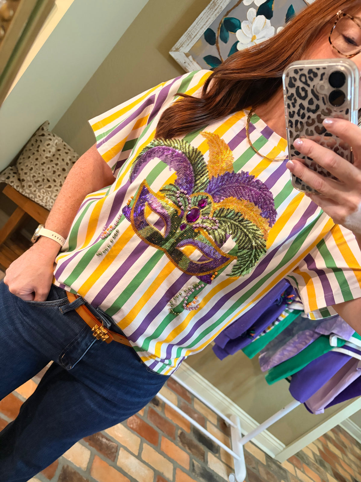 Striped Mardi Gras Mask Mania