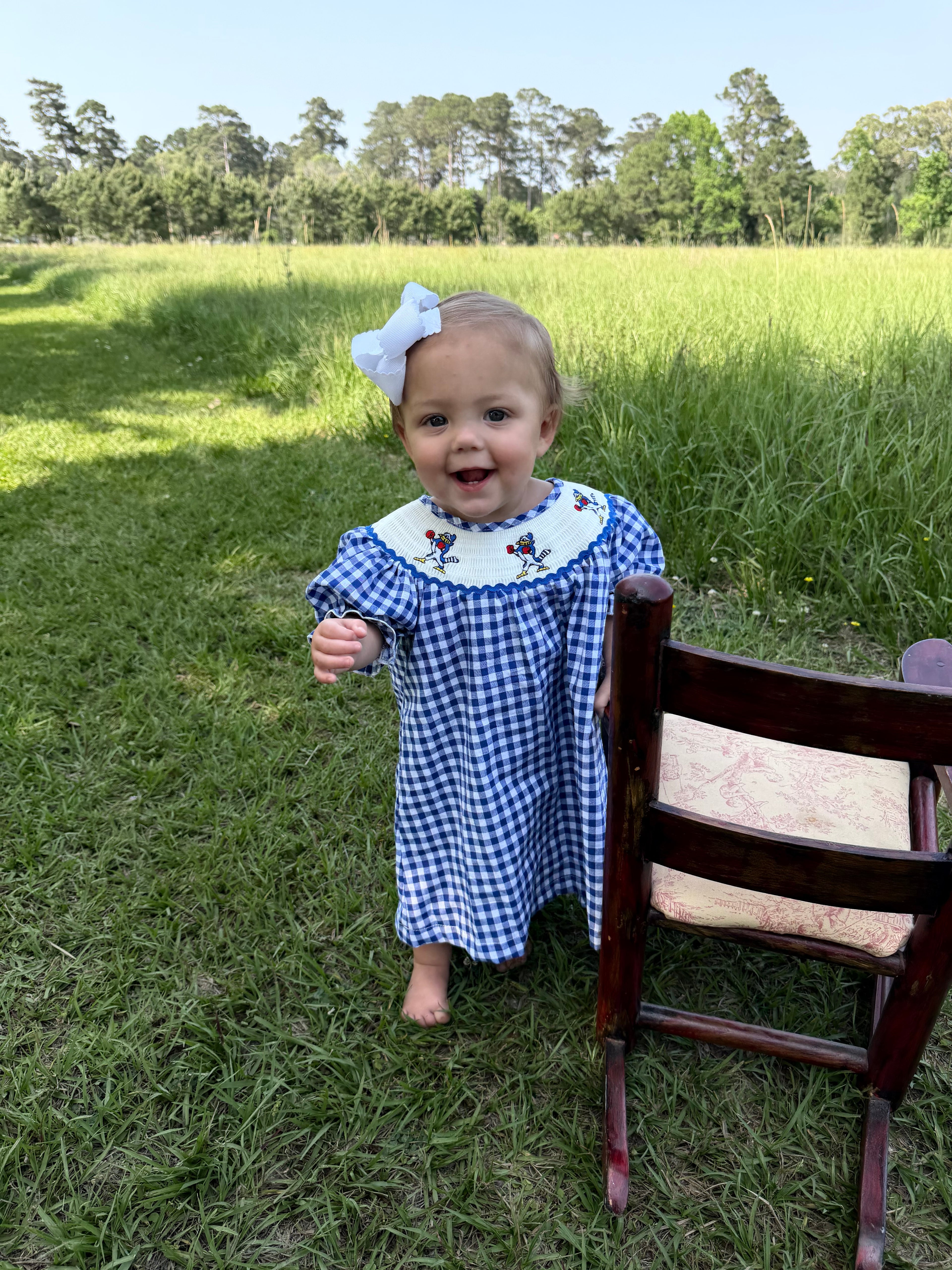 Blue Jay smocked dress (Pre-Order)