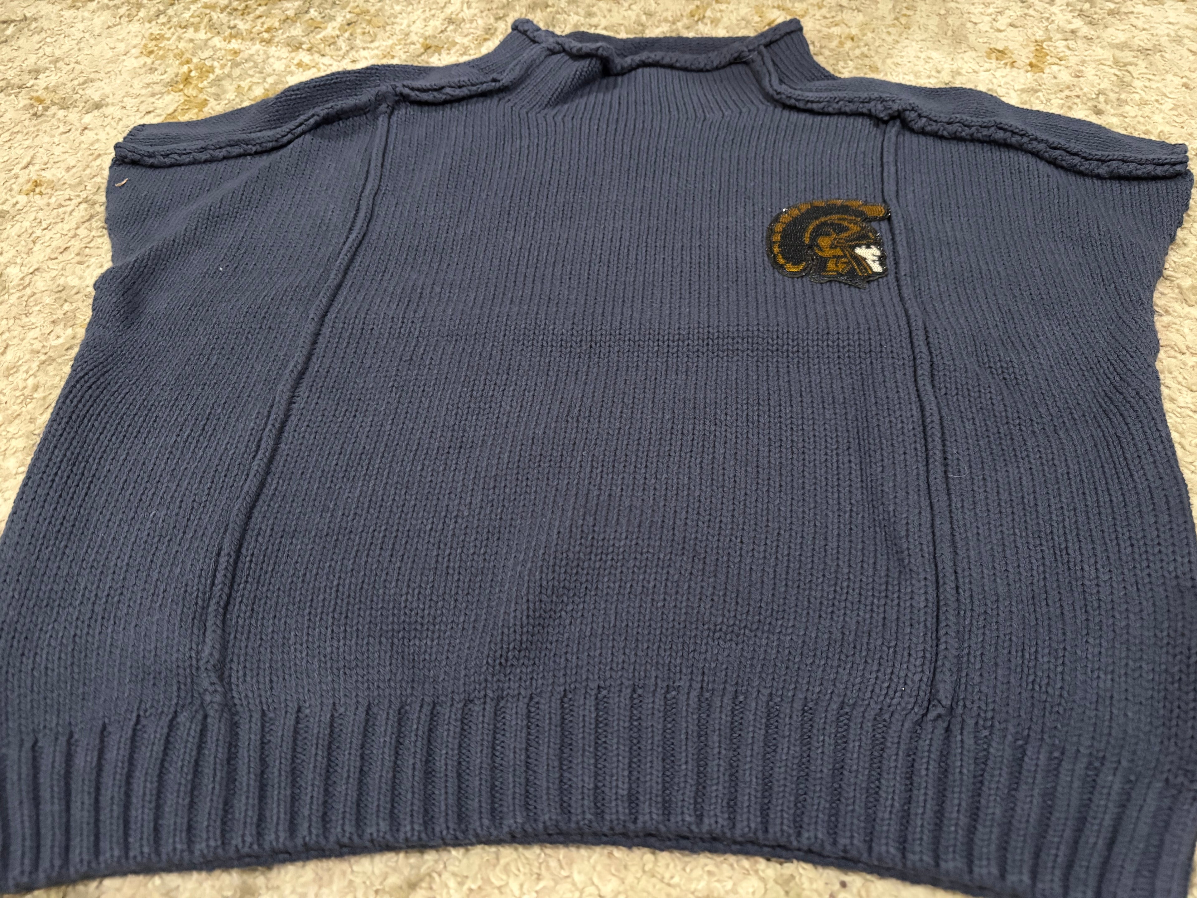 Navy mock neck sweater