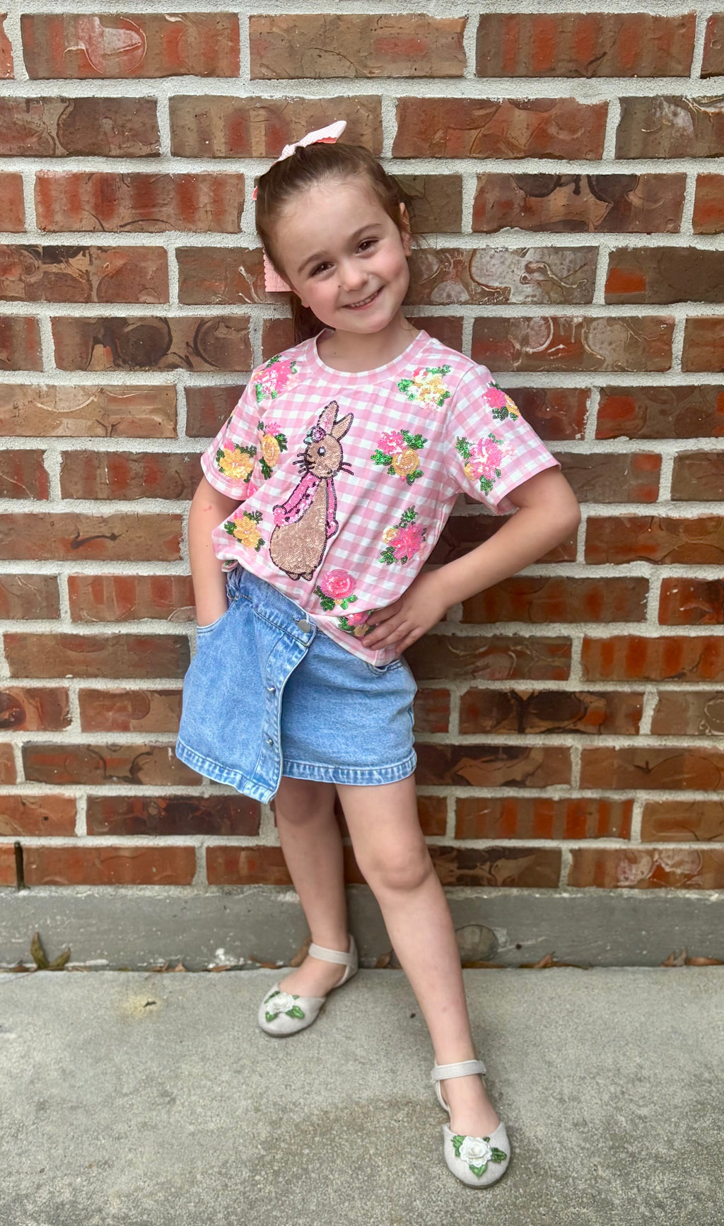 Youth Bunny in Bloom sequins tee
