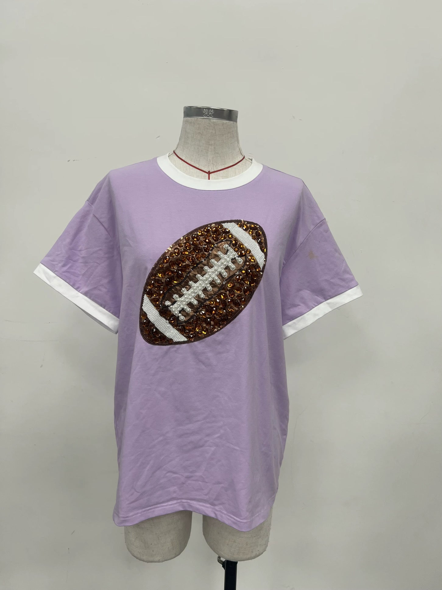 Lavender Jeweled Football Tee