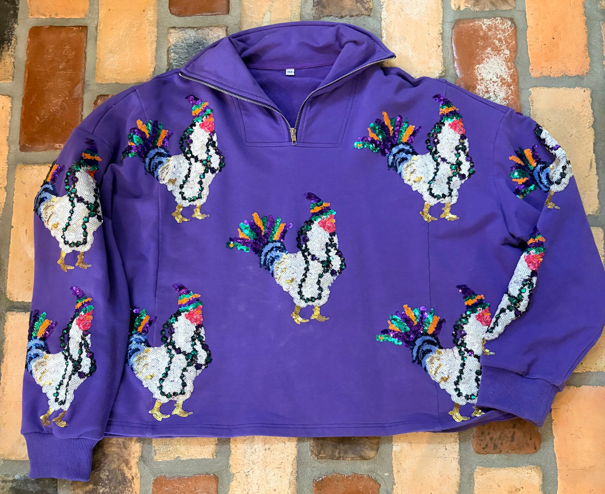 Fancy chicken 1/2 zip Pullover (pre-order)