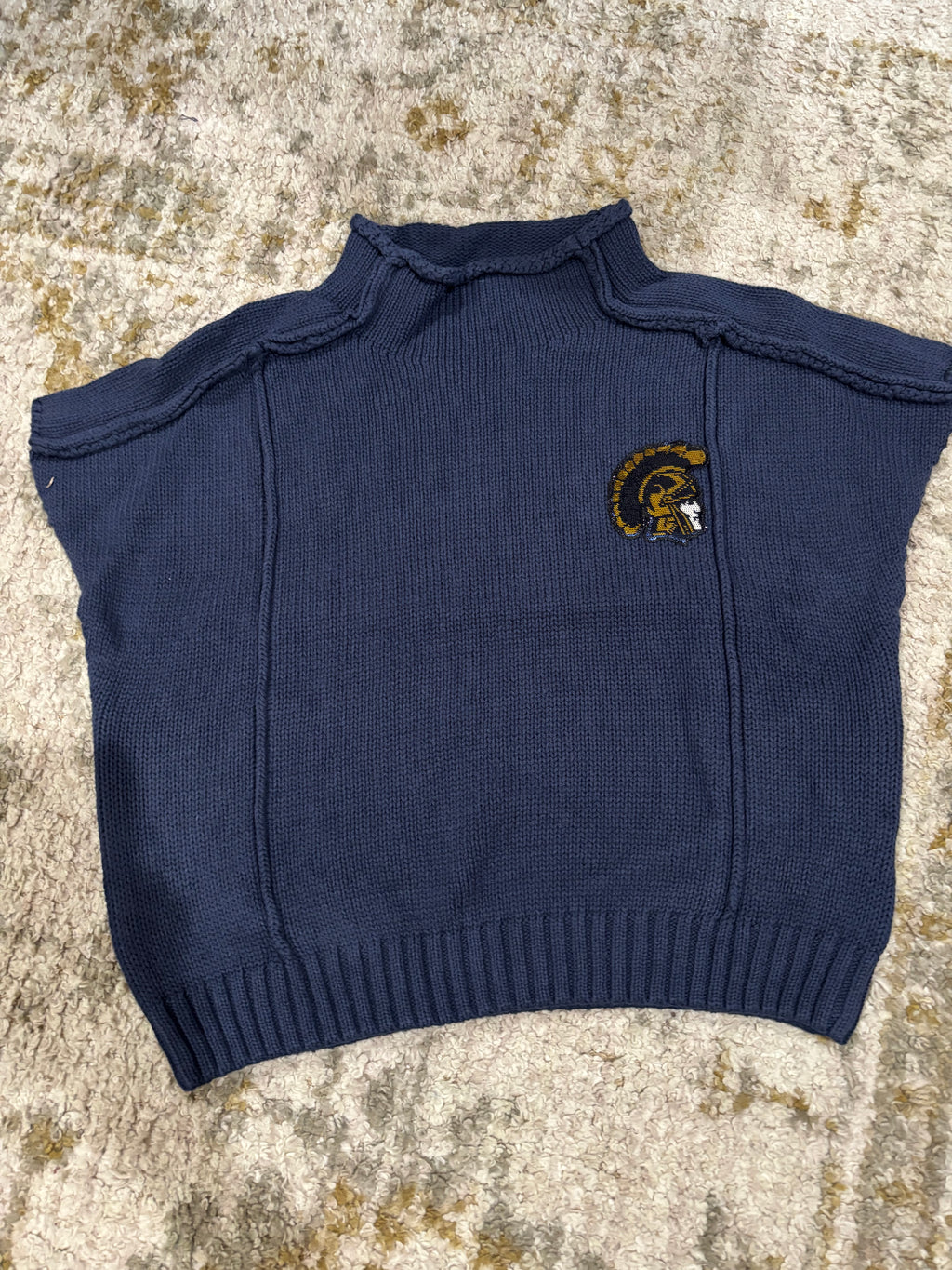Navy mock neck sweater