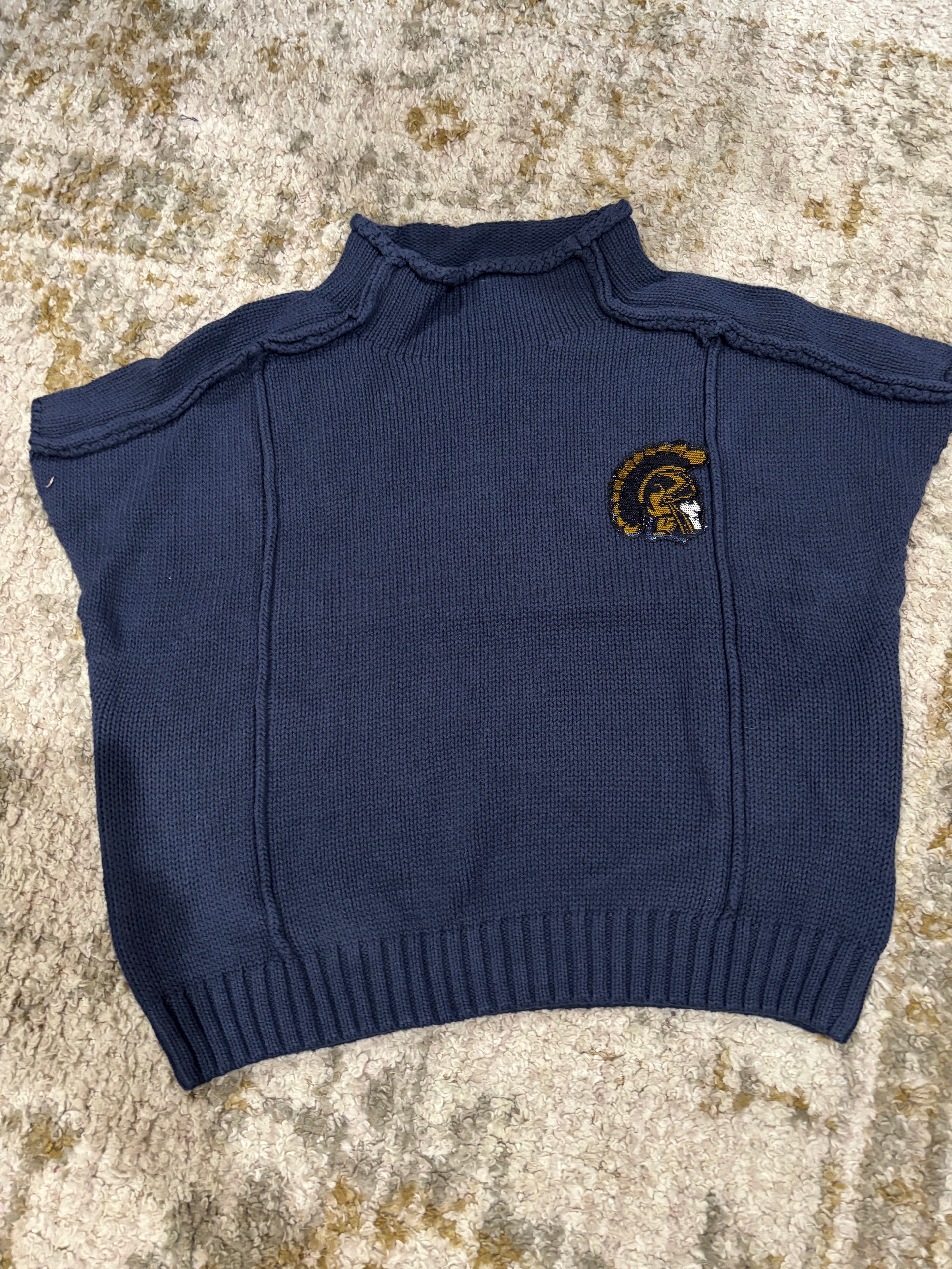Navy mock neck sweater