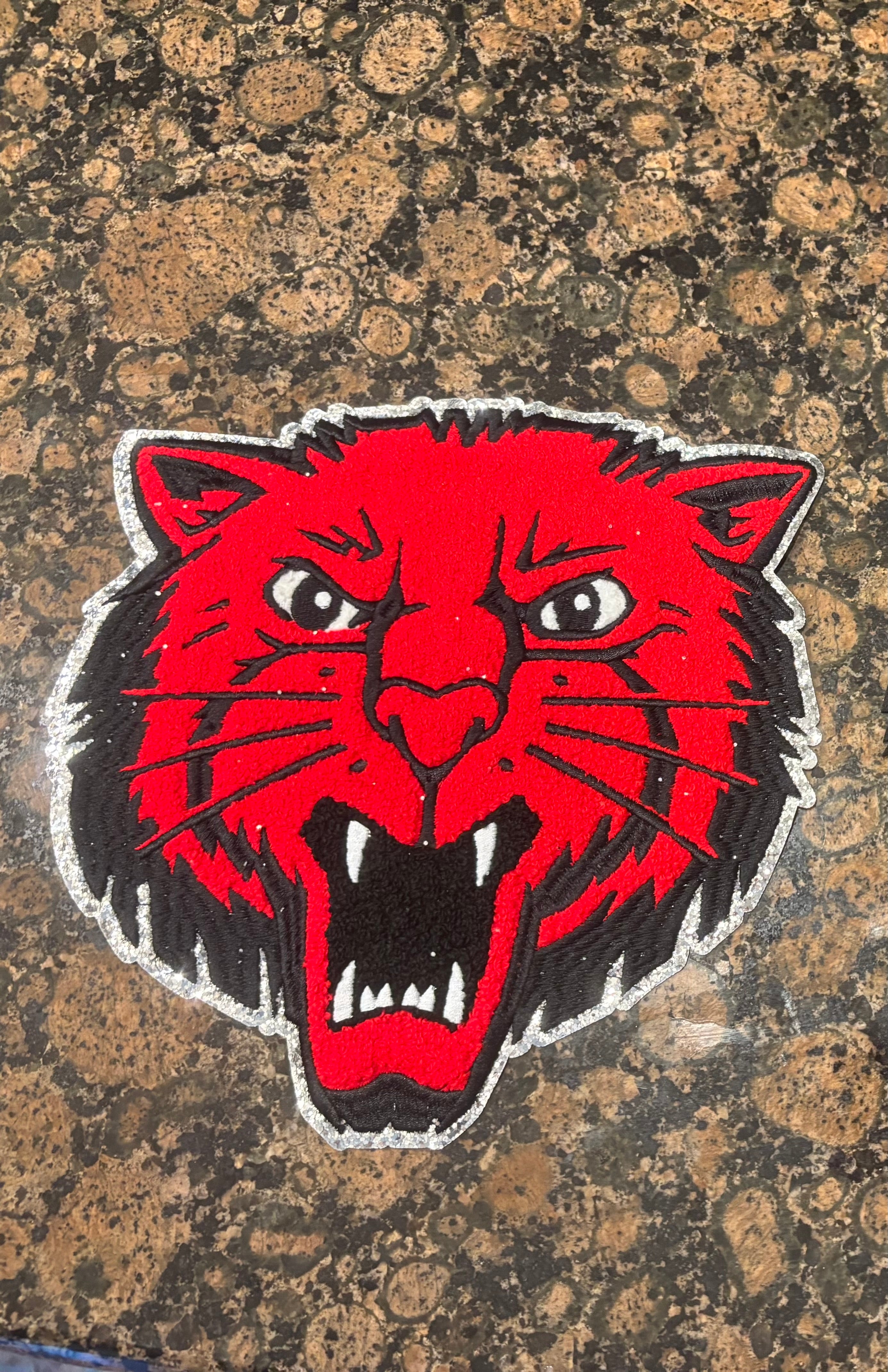 Chenille Bearcat iron on patch