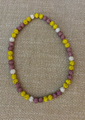 Purple/yellow drip necklace