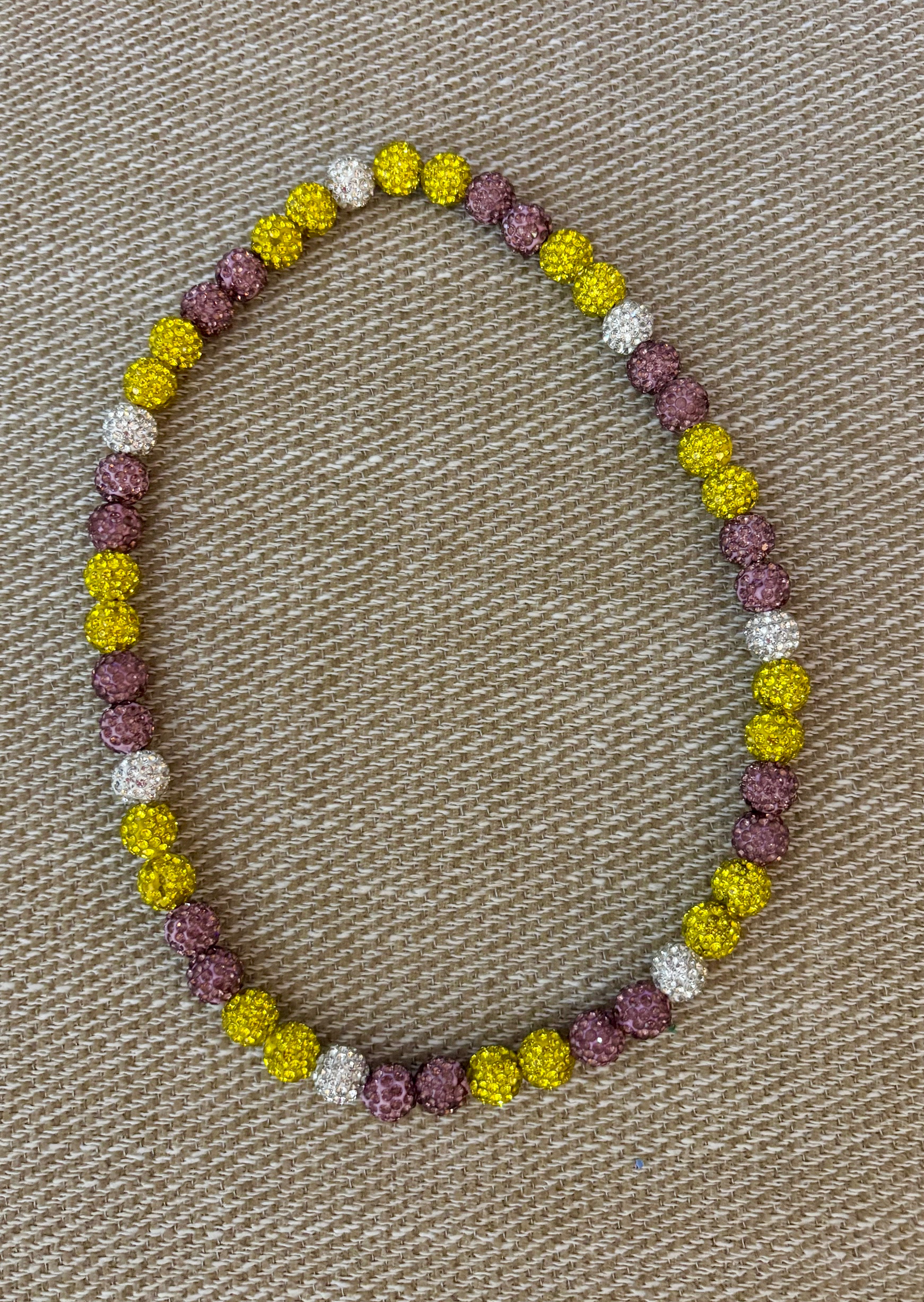 Purple/yellow drip necklace