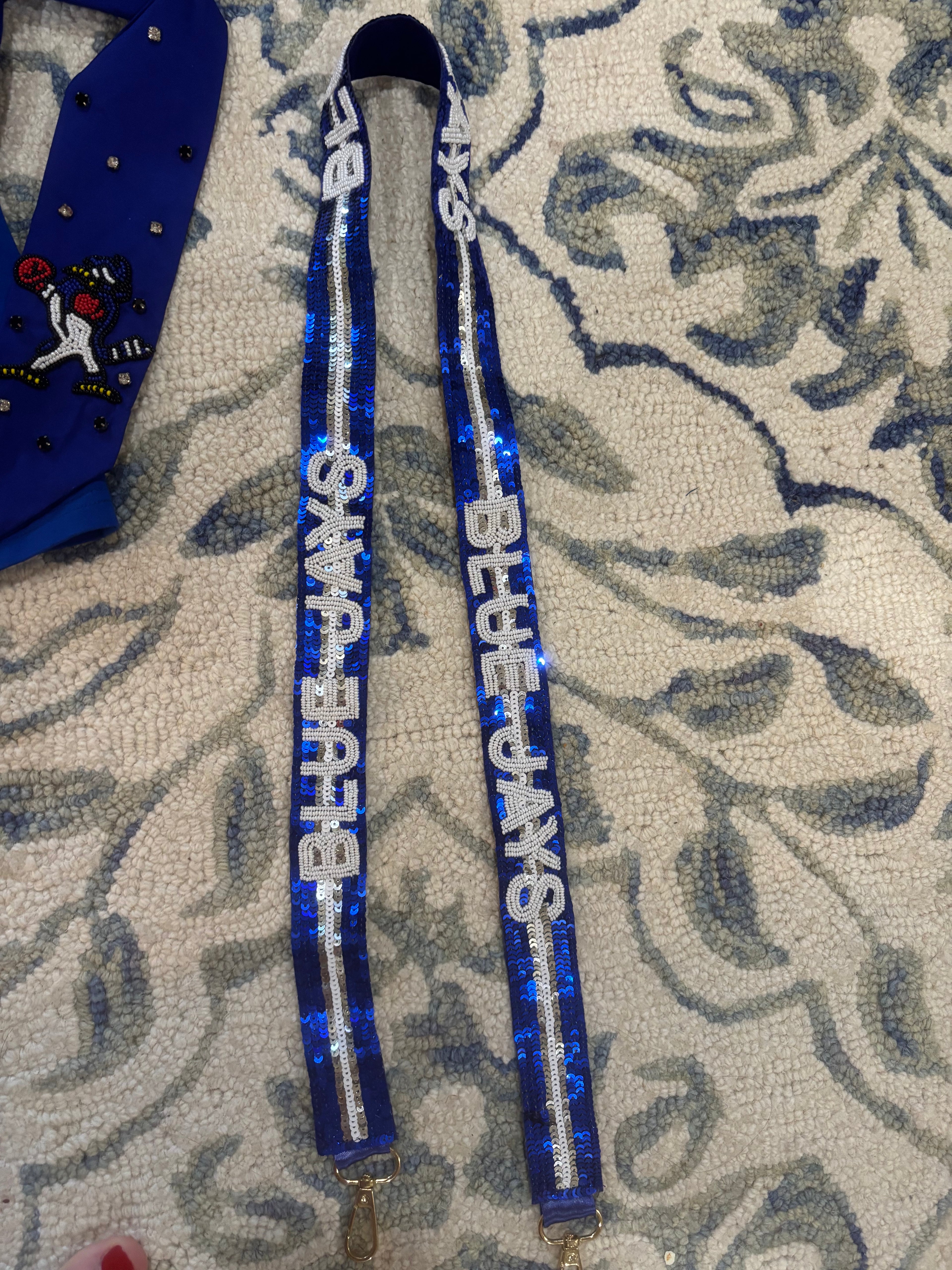Blue Jay sequins purse strap