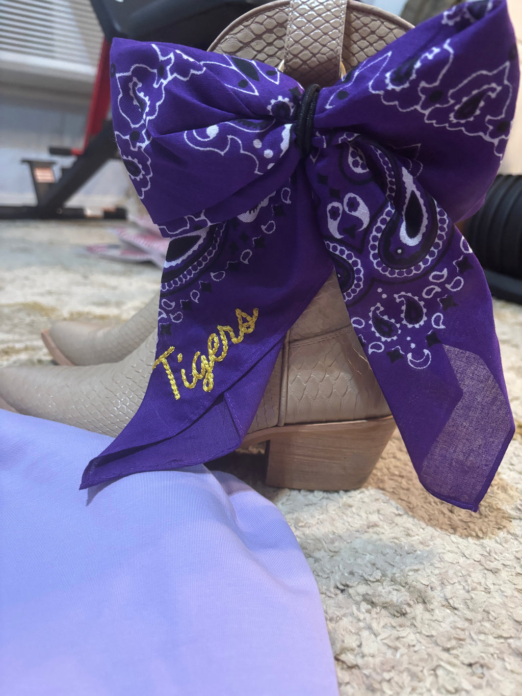 Tigers bandana clip on Bow