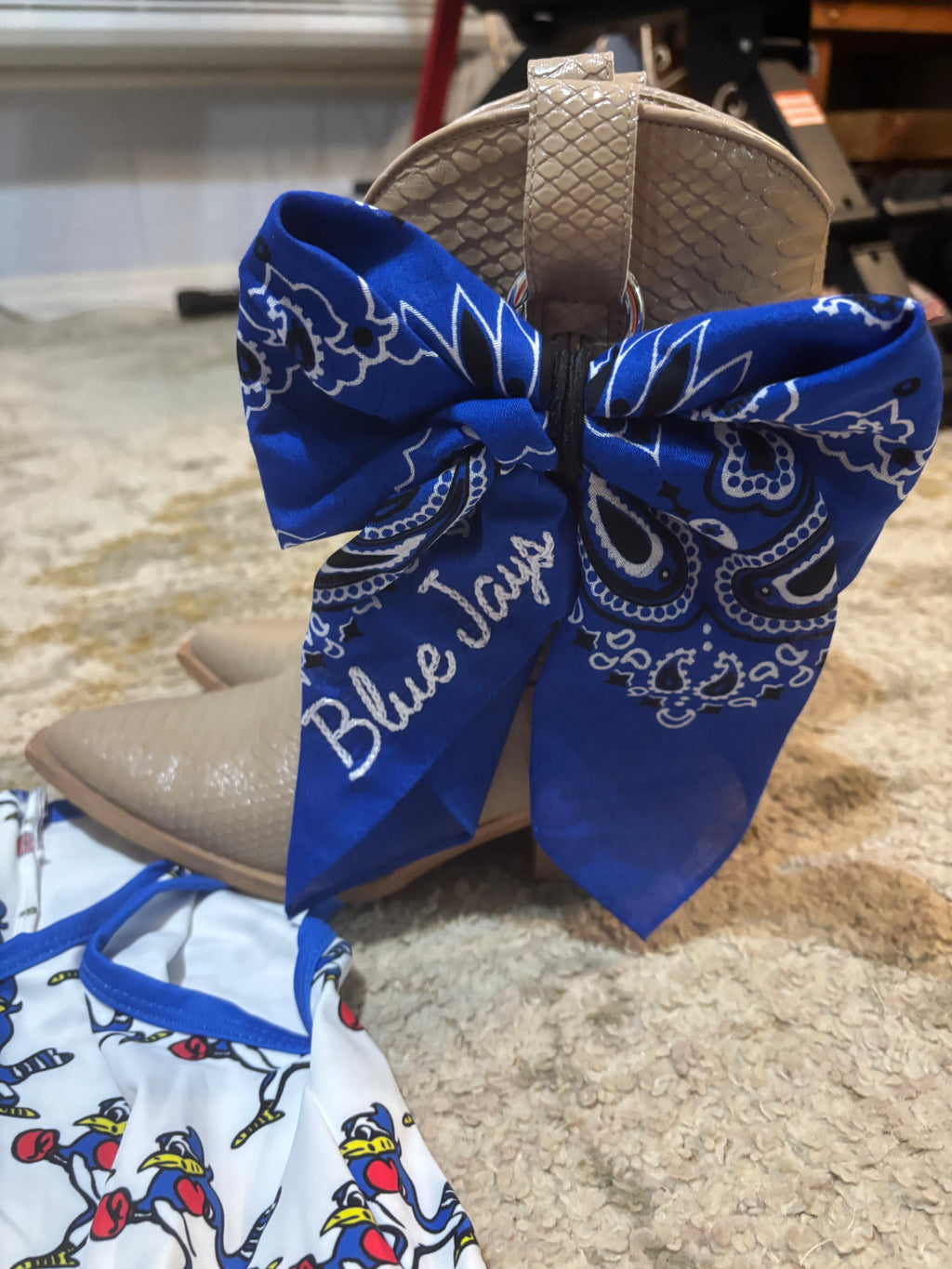 Blue Jay clip on bow