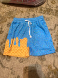 Blue ice cream drip shorts