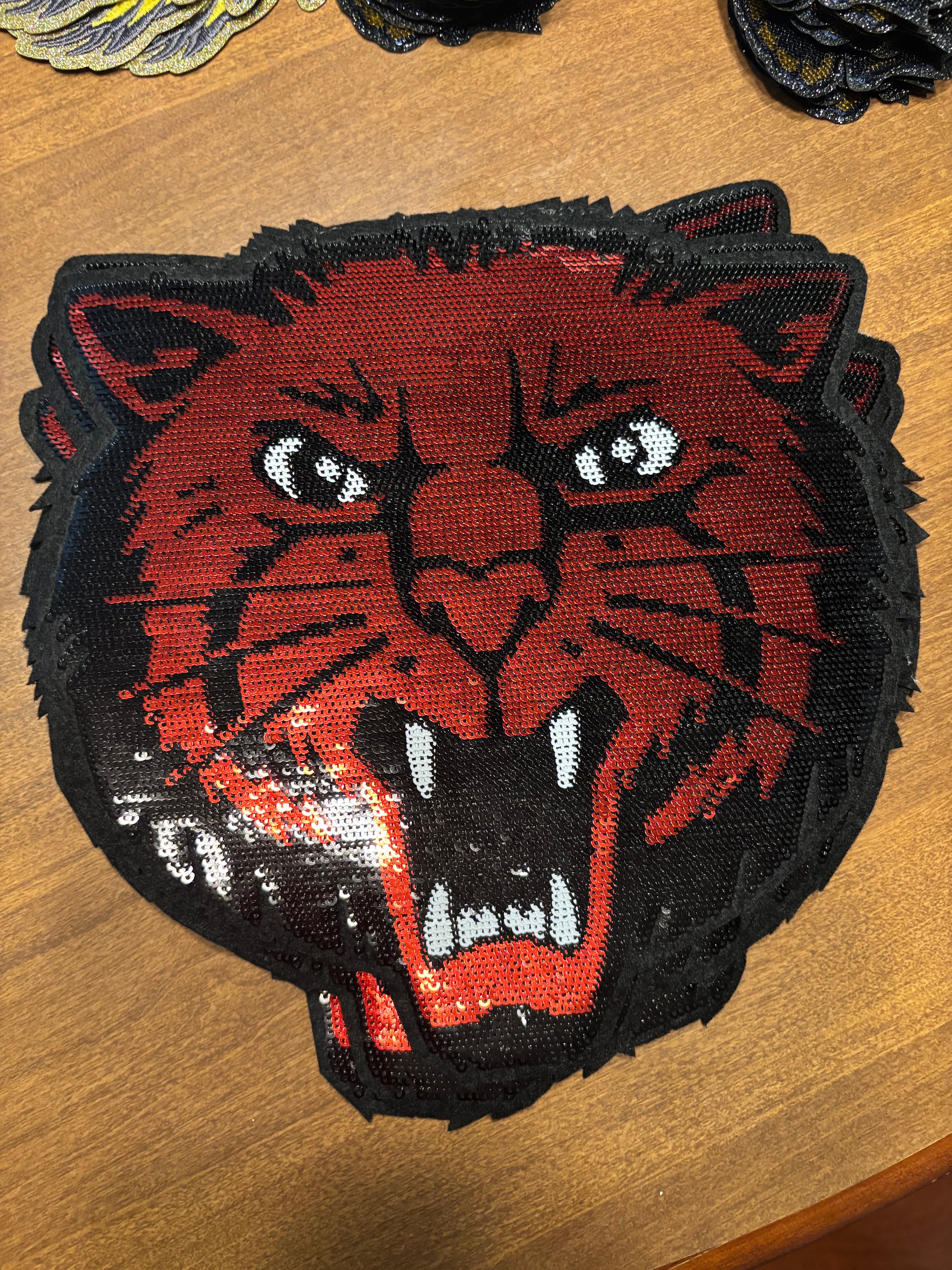 9” Bearcat sequins patch